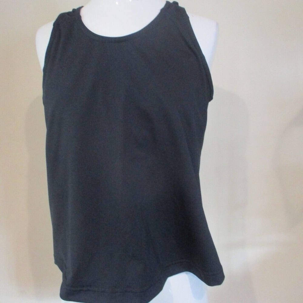 Moving COMFORT black sport back stretch inner support athletic top tank 1X